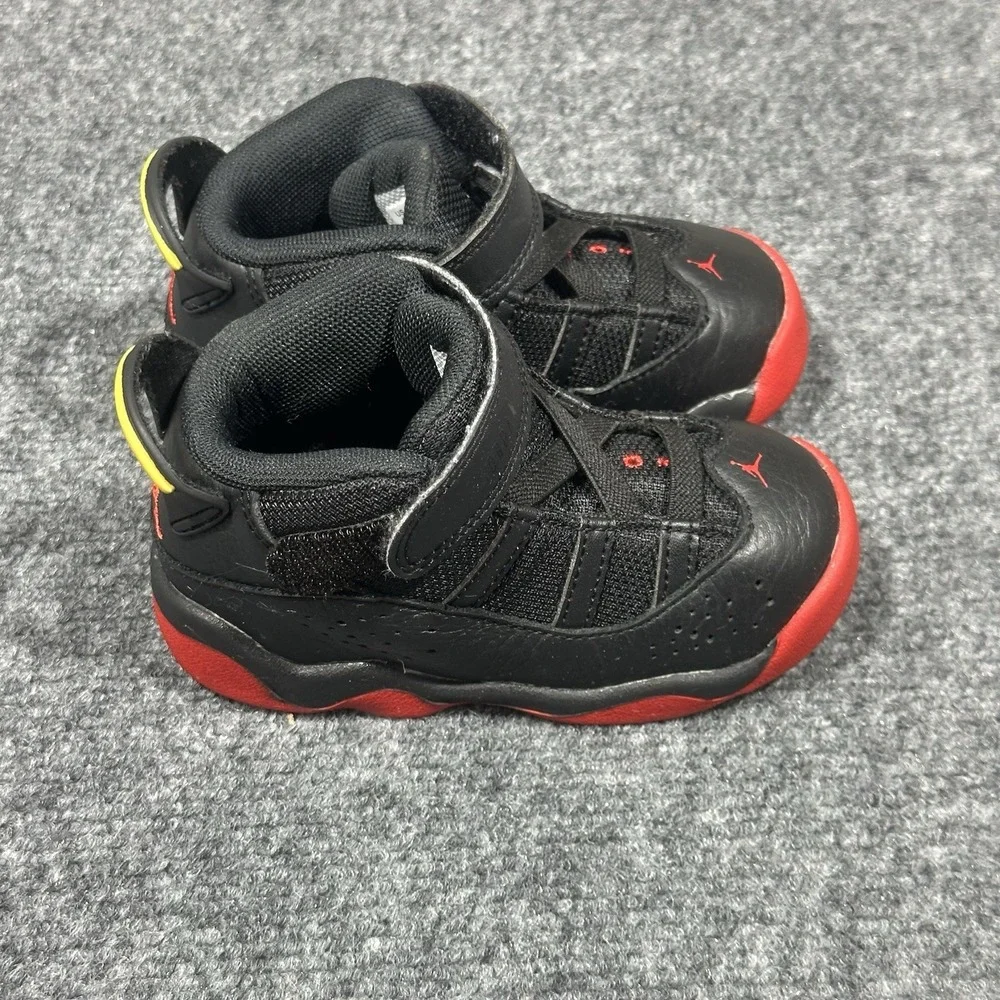 Jordan 6 Rings TD Black University Red White Baby Toddler Size 7C‎ Sneaker